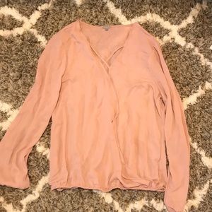 Pink criss cross blouse